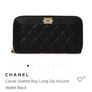New Chanel Quilted Boy Wallet